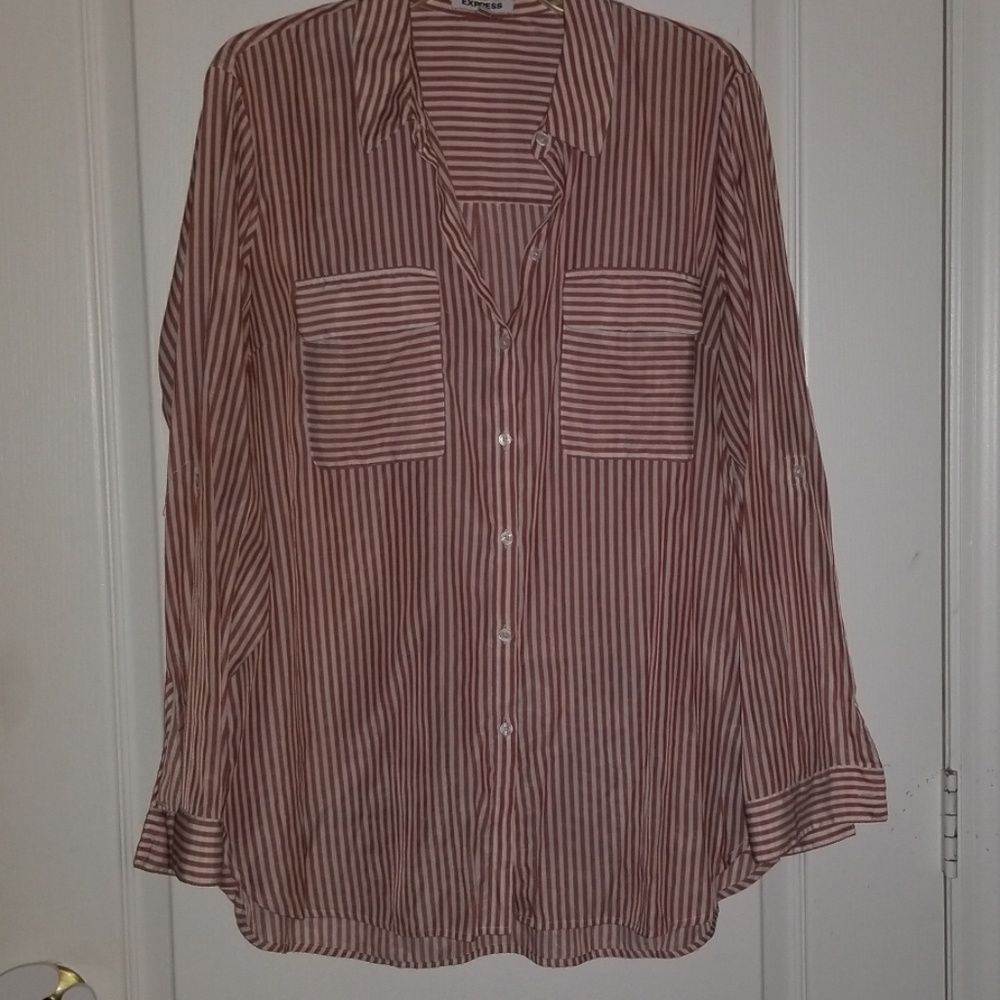 Express city shirt convertible sleeve button down